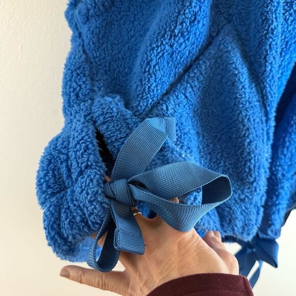 NWT Free People Movement Scout It Out Fleece Vest • Oversized• Side Bows • Blue - Picture 11 of 16